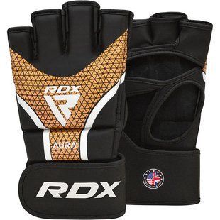 Рукавиці для ММА RDX AURA PLUS T-17 Black Golden M GGR-T17BGL-M+ фото
