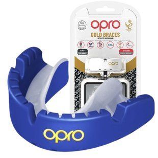 Капа OPRO Gold Braces під брекети доросла (вік 11+) Dark Blue/Pearl (art.102506002) Gold_Braces_Blue/Pearl фото